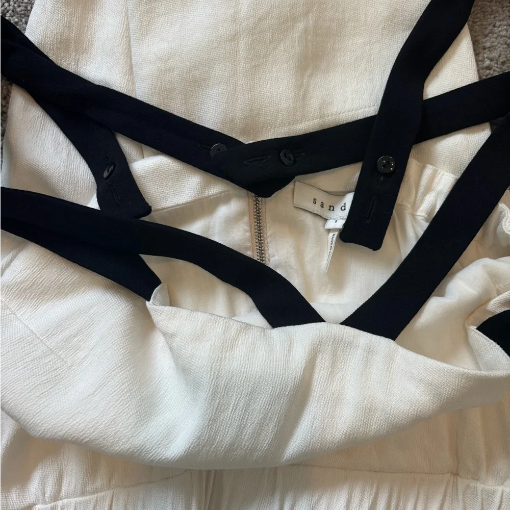 Sandro White and Black Mini Dress Size 1 - Picture 7 of 10